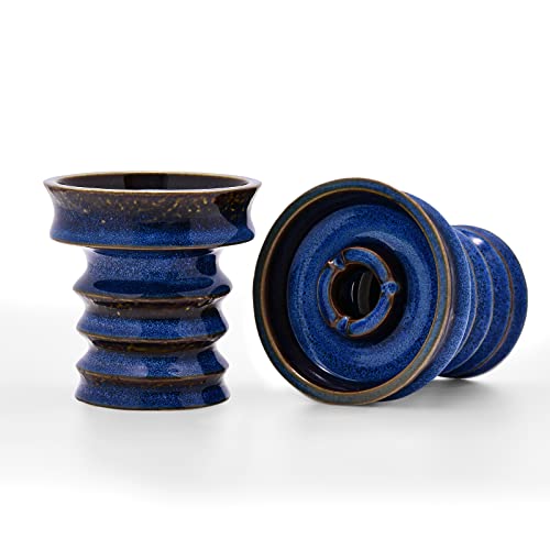 Hookah Bowl Phunnel Shisha Head - Kitosun Hookah Accessories Shisha Bowl with Glaze Good for All Shisha Flavors Smoking Like Al Fakher,Starbuzz 15g Tobacco HMD Compatible (Denim)