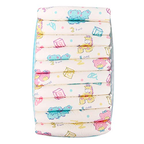 Image of Littleforbig Adult Printed Diaper 10 Pieces - Vintage Baby (Medium 28 inch-38 inch)