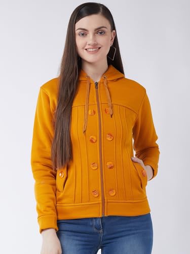 Image of Pivl Casual Solid Full Sleeves Stylish Women Fleece Jacket with Zipper Hoodie II Hooded Neck II Winter Wear