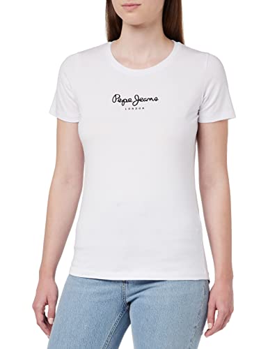 Pepe Jeans New Virginia Ss N, T-Shirt para Mujer, Blanco (White), S