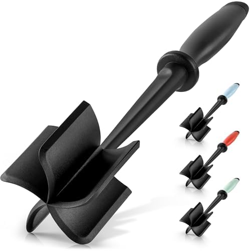 Zulay Kitchen Ground Beef Chopper Tool – Hamburger Smasher & Meat Chopper for Ground Beef – Heat Resistant Food-Grade Nylon – Black