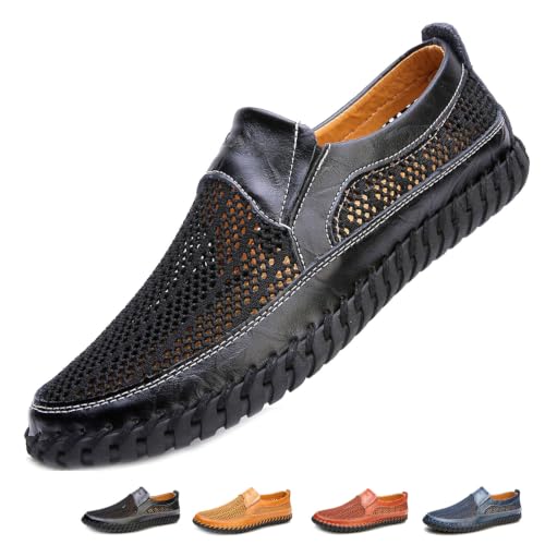 Mocasines de malla transpirables y hechos a mano para un verano ligero y fresco