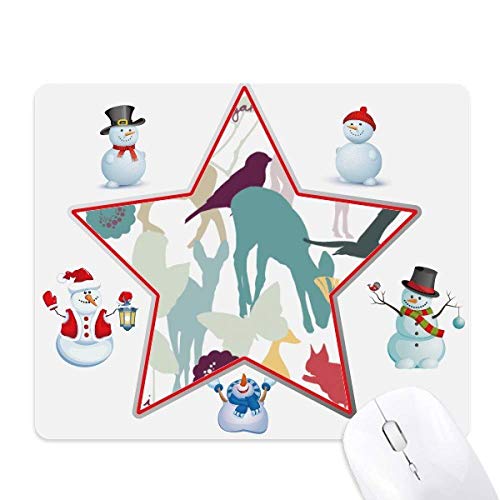 Tapis de souris nature avec oiseau et cerf de Noël pour le bureau