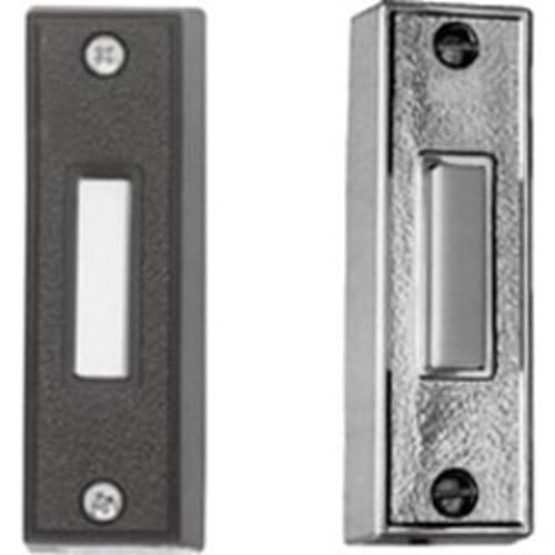 632L 600 Series Illuminated Doorbell Push Button, Chrome Housing with Ivory Center, Surface-Mount, Piano-Action Mechanism, Low-Voltage