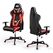 SpecStandard Fauteuil de gaming confortable avec coussins pour nuque et lombaires Fonction d'inclinaison horizontale Tension d'inclinaison réglable Noir/Rouge