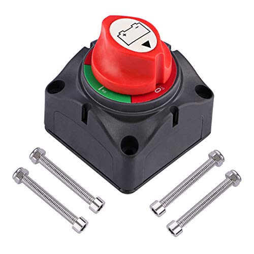 Battery Switch, Sdootauto 12V/24V Waterproof Battery Disconnect Master Cutoff Switch Battery Disconnect Switch Heavy Duty Battery Isolator Switch for Marine Boat Car RV Vehicle