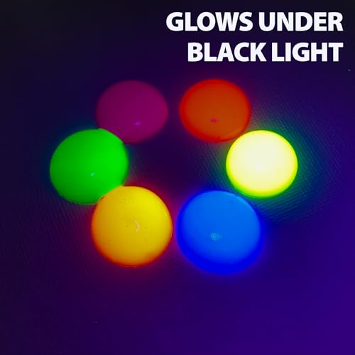 Image of milo Fluorescent Acrylic Paint Set, 6 Neon UV Colors, 16 oz Bottles | Glows in Black Light, AP Certified Non-Toxic, Made in USA, Arts & Crafts Paints for Artists, Student, Hobby Painters, Mixable