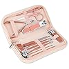 Nail Clippers and Beauty Tool Portable Set Manicure Set 12 in 1, with Pink Leather Bag, Suitable for Home, Workplace, Outdoor Travel, Gift Giving, Salon