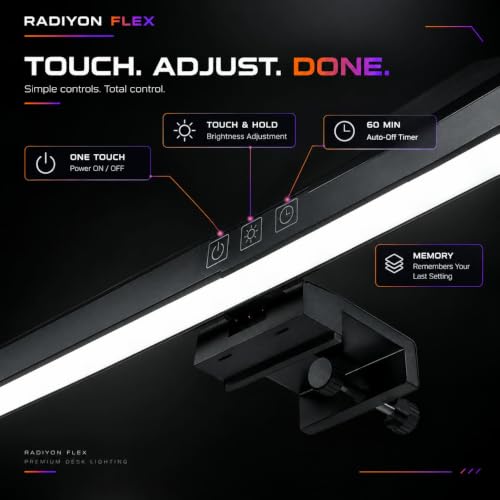Image of Monitor Light Bar, 19-Inch USB Powered 5W LED Computer Screen Lamp, Smart Touch, 3 Color Modes, Stepless Dimming, 60-Min Timer, No Glare Desk Lamp for Office, Study & Work