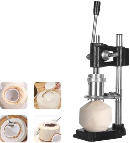 Nut Opener Machine - Manual Hole Opening Tool for Young and Tender Nuts, Stable Base, Precision Lever Press for Effortless Use at Home or Commercial (Black)