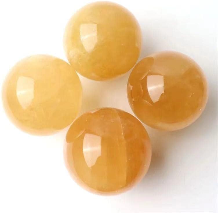Natural Crystal Sphere Yellow Ball Honey Calcite Spheres for Home Decoration 1pc (65mm-70mm)