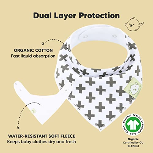 Keababies 8-Pack Organic Baby Bandana Drool Bibs And 3-Pack Baby Beanies, Baby Hats - Stylish Unisex Bandana Bibs - Newborn Hats - Super Absorbent Bandana Drool Bibs - Baby Boy Hats - Gentle Bibs #TOP1