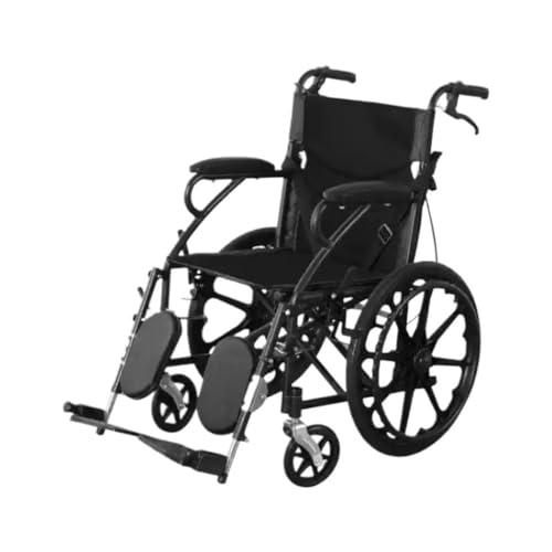 自走用車いす 介護用車椅子軽量 折りたたみ 軽量 コンパクト 介助ブレーキ付き 自走介助車椅子 介護用品 ノーパンクタイヤ (ブラック42CM)