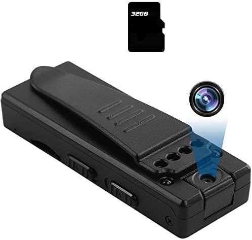 ATONGMU 1080P Rotatable Lens Mini Body Camera Clip Wearable Security Hidden Spy Cameras Portable Pocket Cam Video Recorder Small Sport DV DVR Dash Camera (with 32G Card) M12-TFCA_01