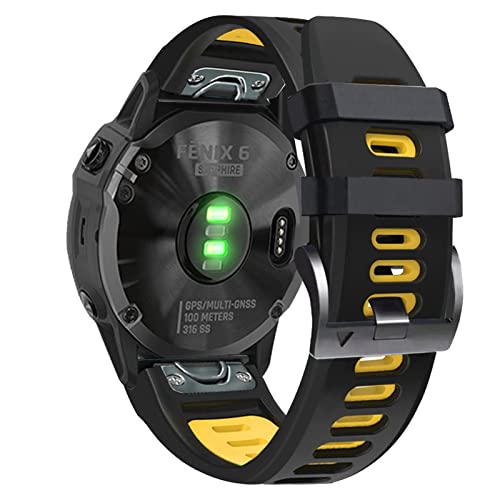 Bracelet montre Garmin Fenix 6 Pro silicone 22mm noir interchangeable - 5