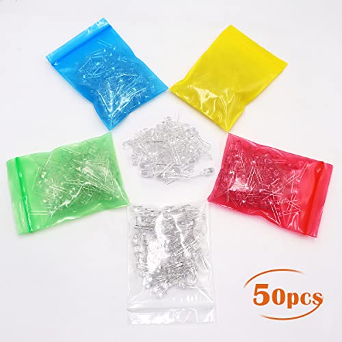 Tnuocke MBB-BT 4 Values 184 Pcs Solderless Breadboard Kit 2 Pcs 830 Tie Points & 2 Pcs 400 Tie Points & 130 Pcs Flexible Breadboard Jumper Wires & 50 Pcs 5Mm Led Light Emitting Diodes H-05-Kit thumb #2
