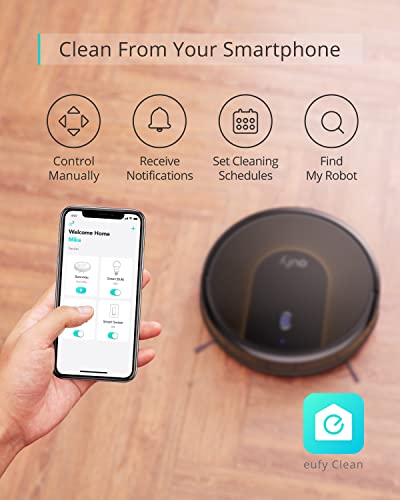 Image of eufy RoboVac 30C Slim Robot Vacuum Cleaner, Thin Wi-Fi Robotic Vacuum with 1500Pa Strong Suction, Quiet Self-Charging, Boundary Strips Included, Cleans Hard Floors to Medium-Pile Carpets