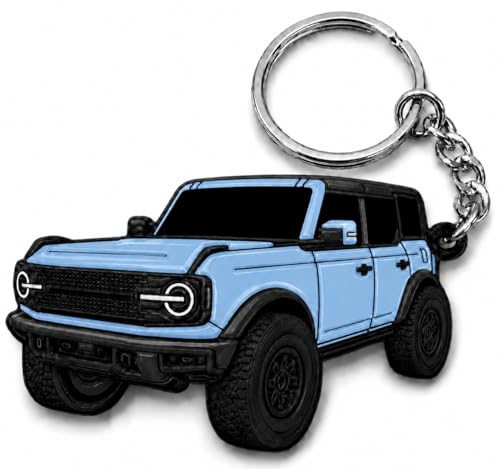 Image of Bronco Keychain Accessories 4 door key chain Fob Cover Cool Mods compatible with Ford Bronco 2022 2023 2024