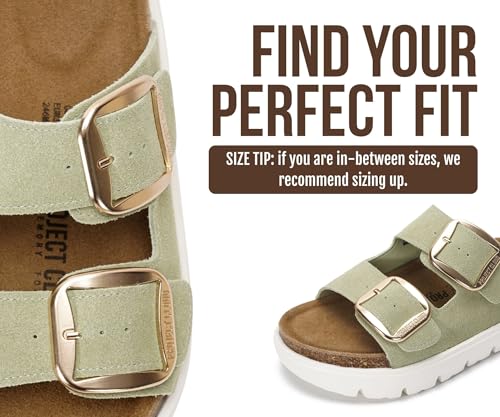 Image of Project Cloud 100% Genuine Leather Platform Sandals Women Footwear - Wedge Chunky Slides for Women 2026 with Memory Foam Insole & Cork Footbed Womens Sandals (GreeceChunky)