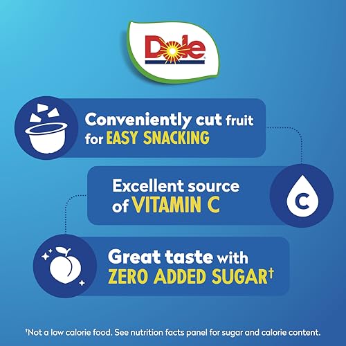 Image of Dole Diced Peaches No Sugar Added - Dole Fruit Bowls Snacks - 4 oz Fruit Bowls - 12 Pack