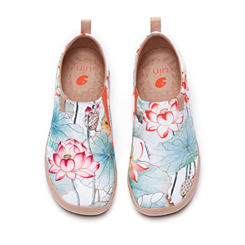 Image of UIN Women's Slip On Shoes Colorful Comfortable Lightweight Art Travel Sneakers Casual Floral Stylish Everyday Loafers