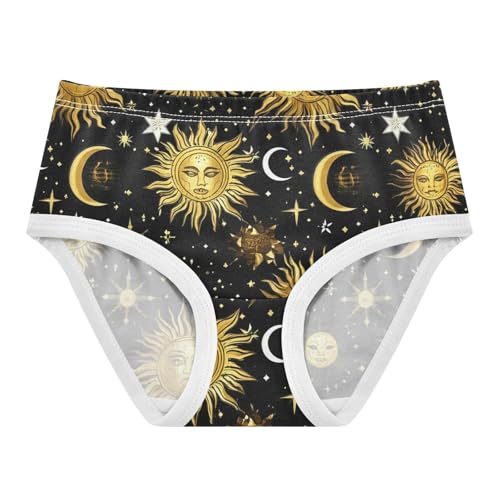 Cotton Toddler Underwear Custom Golden Sun Moon Black Girl Panties Cute Funny Briefs Underpants 2t