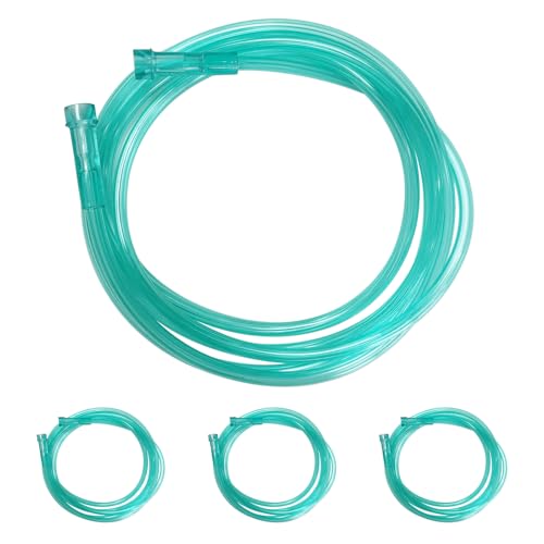 DWCHECK 3 Pack Oxygen Tubing,7Ft Green Crush Resistant Oxygen Supply Tubing,Non Kinking Durable Oxygen Tubes,Universal Interface,Individually Packaged