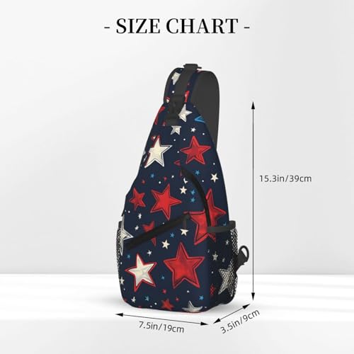 Mochila tipo bandolera roja con patrón de estrellas miniatura 3