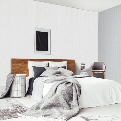 Image of ELTON Textured Solid Color Plain Wallpaper Self Adhesive Waterproof Embossed Wallpaper for Wall Livingroom Bedroom Furniture Table top, Kitcken Almirah & Doors (White, 45 x 300 Cms)