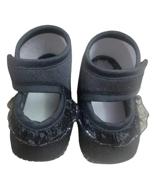 Image of Cute Baby Girl Sandals Soft Cotton Booties Comfortable Slip Shoes for Early Walking