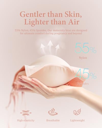 Image of Nursing Bras for Breastfeeding, Ultra Comfort Maternity Bra with Jelly Strip Support, Buttery Soft Seamless Bralette