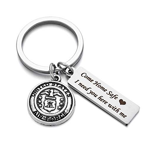 Drive Safe Charms Keychain Come Home Safe I Need You Here With Me Dad Husband Boyfriend Gift Key Ring (air force)