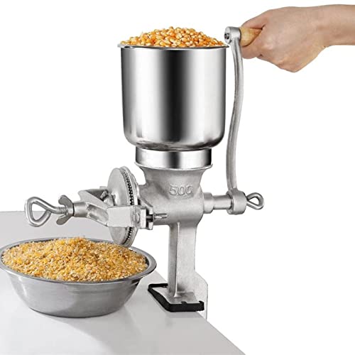 Maismühle, manuelle Kornmühle, manuelle Maismühle, manuelle Maismühle, manuelle Kaffeemühle mit großem Gusseisen-Trichter für Mais Weizen