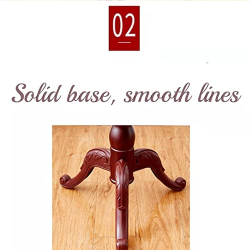 Freestanding Wood Coat Rack With And Triangular Base,Adjustable Hooks And Height,Pure Natural Solid Wood Coat Tree, Suitable For Hanging Clothes, Hats, Bags In The Bedroom, Living Room, Office (Red) #TOP4