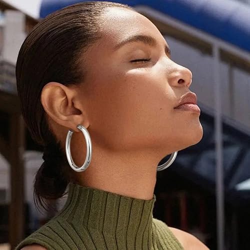 Image of Gacimy 14K Gold Plated Chunky Open Hoop Earrings for Women