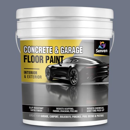 SENVEN Pintura para Pisos de Concreto y Garage Gris 5 Galones, Recubrimiento para Pisos de Concreto Interior/Exterior Semi Brillante miniatura 1