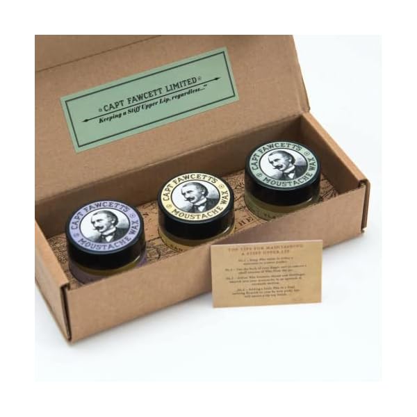 Moustache Wax Case 3 Geschmacksrichtungen Captain Fawcett 15ml – Bild 3