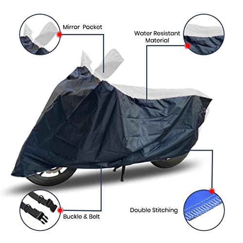 Image of Hunter 350 Two Wheeler Bike Cover Accessories - Dustproof - UV Protection - Premium Bike Cover Black White