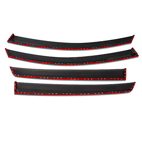 Deflettori Per Finestrini Laterali – Compatibili Con Suzuki SX4 I 2009-2013, In Acrilico Nero, Kit 4 Pezzi, Montaggio Adesivo Senza Fori