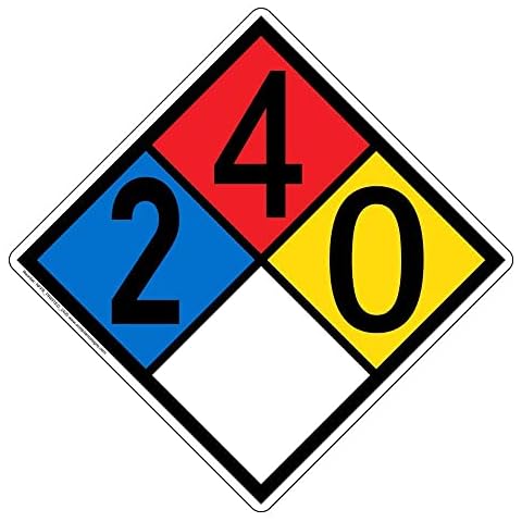 ComplianceSigns.com 12"x12" Plastic NFPA 704 2-4-0-0 Hazard Diamond Placard, Made in the USA Cover