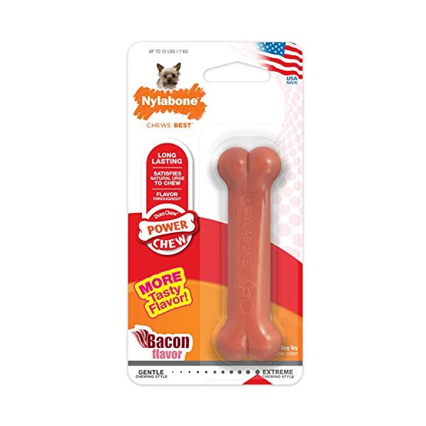 Nylabone-Power-Chew-Flavored-Durable-Chew-Toy-for-Dogs-Bacon-X-SmallPetite-1-Count Durable Chew Toy for Dogs