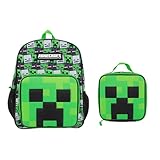 Minecraft Creepers 2-Piece 16'Premium Backpack & Lunch Box Set For School And Travel
