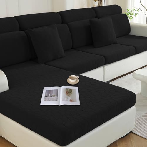 Ystyle Funda Asiento Sofa, Funda Sofa Cojin Separado, Universal Funda Cojin Sofa Ajustable, Fundas Cojines Sofa Impermeable, Funda De Cojín De Asiento Elástico (1 Asiento-X, Negro)