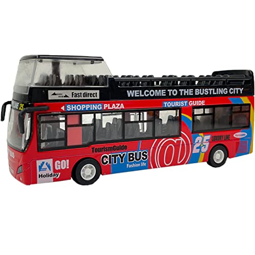 image for Liberty Imports 1:32 Scale Die Cast Sightseeing Tour Bus Toy Pull Back