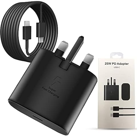 25W Usb C Fast Charger Plug With 1M Cable For Samsung Usb C Charger Mobile Phone Mains Plugs, 25W Usb C Charger & Usb C Cable For Samsung S22/S22+/S22 Ultra/S21 Series/S20 And Other Usb Type C Devices Cover