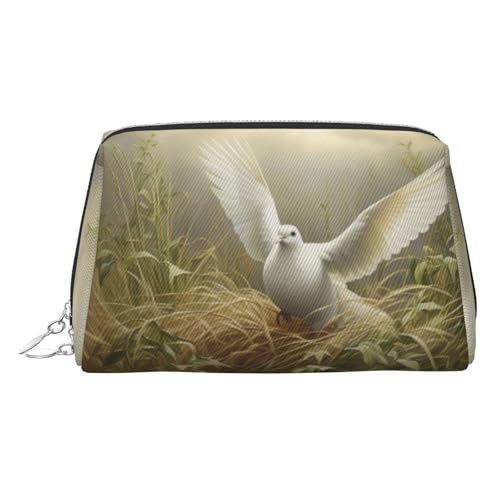 LMNUDS Grass And Dove - Neceser de viaje, organizador de maquillaje compacto para mujer, color plateado, talla única