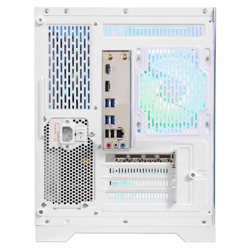 Image of Gaming PC Desktop, AMD Ryzen 5 5600 6-Core 12 Threads, RX 6600M 8GB, 16GB RAM, 1TB SSD, Software-Controlled ARGB Lighting, Windows 11, 1080P Gaming Computer, White