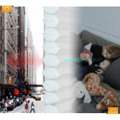 Allesin Cellular Shades, Light Filtering Shades, Cordless Honeycomb Blinds For Windows, Perfect For Bedroom/Office/Nursery, White - 34" X 36" #TOP1