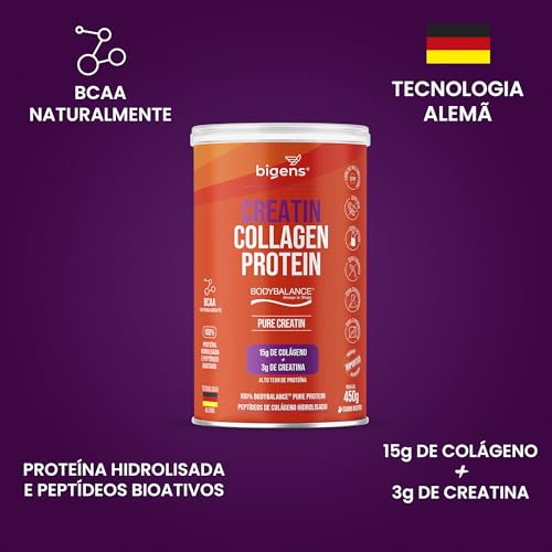 Creatin Collagen Protein, 15g de Colágeno + 3g de Creatina, 450g, Sabor Neutro, Proteína Hidrolisada
