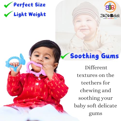 Image of Cute Rabbit Shape Soft Silicone Teether for Baby Gums, Teething Toys for Babies, BPA Free, Pain-Relief, Non-Toxic, 100% Food Grade, Soothing & Smooth Edges Easy to Grasp Chewable- (Pack of 1)